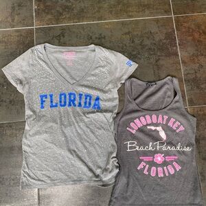 PINK Victoria's Secret Gray Tee with Pink Logo